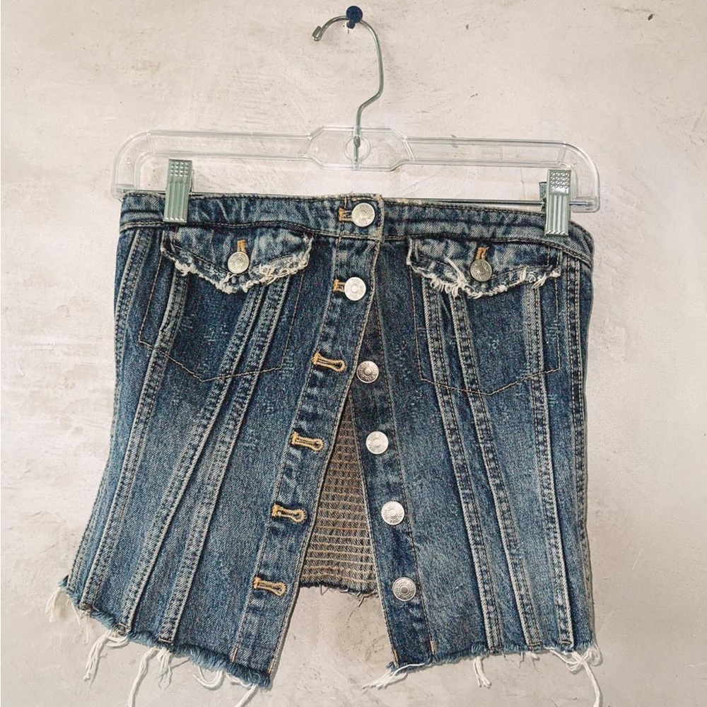 Denim Button-Up Corset
